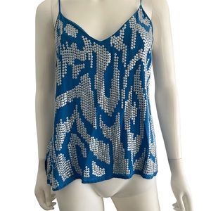 Madison Marcus sequin silk camisole top adjustable straps‎